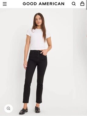 GOOD AMERICAN Good Legs Straight Never Fade Black Jeans LIKE NEW Size 12 / 31
